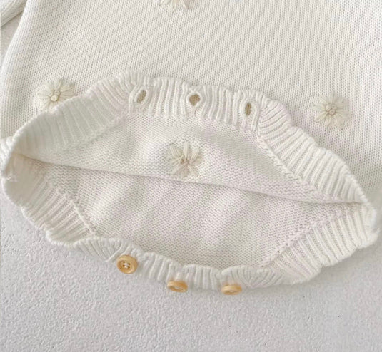 Soft knit baby jumpsuit with floral pattern – Kali