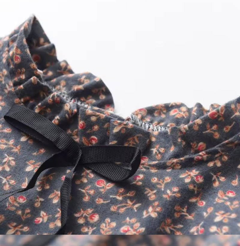 Chargez l&#39;image dans la visionneuse de la galerie, Robes fille d’automne en coton doux – Motifs fleuris élégants
