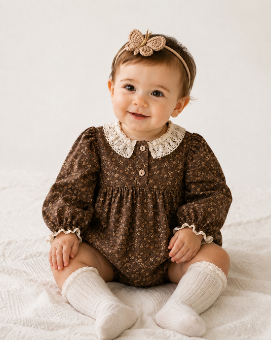 Béatrice Vintage Floral Romper – Autumn-Winter