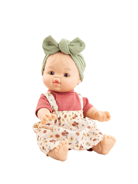 VÊTEMENTS POUR POUPÉE GORDIS - SALOPETTE-ROBE FLEURIE - PAOLA REINA
