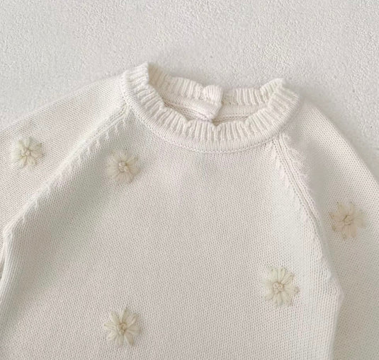 Combinaison bébé en tricot doux à motifs fleuris – Kali