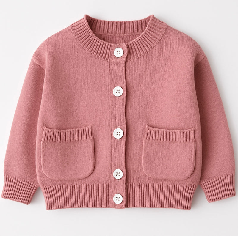 Chargez l'image dans la visionneuse de la galerie, Ensemble deux pièces robe florale bébé fille avec cardigan doux– Kaki lilas
