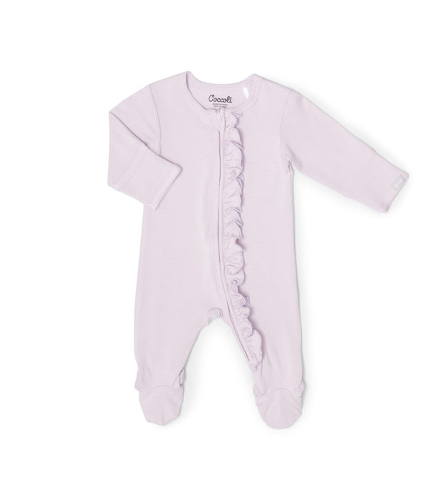 Grenouillère en tissu bébé modal couleur lavande