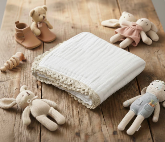 Couverture en mousseline pour bébé bohème douce en coton – Kali