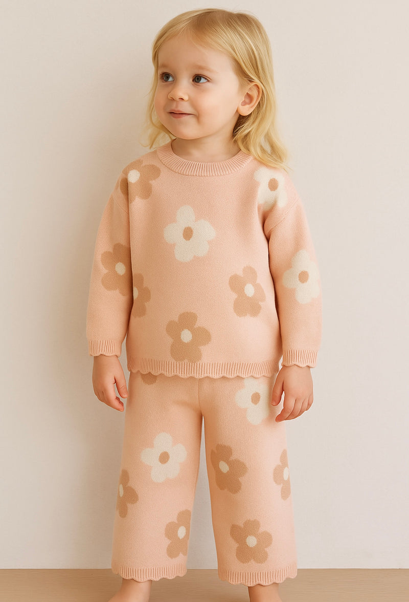 Load image into Gallery viewer, Ensemble Fille Pull et Pantalon à Fleurs – Modèle Kali | Doux &amp; Confortable - Boutique Kaki Lilas
