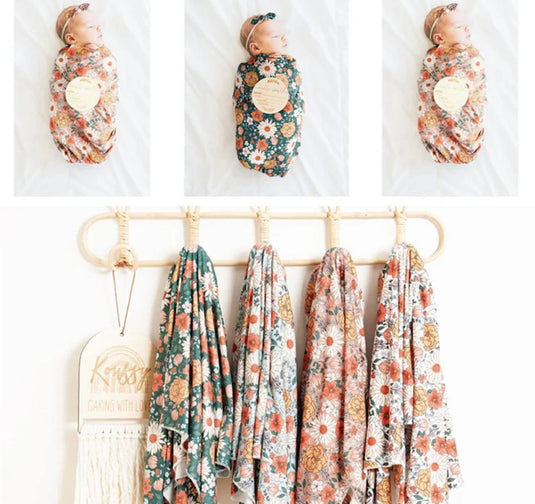 Cocon naissance doux coton Kali– Couverture, bonnet et bandeau