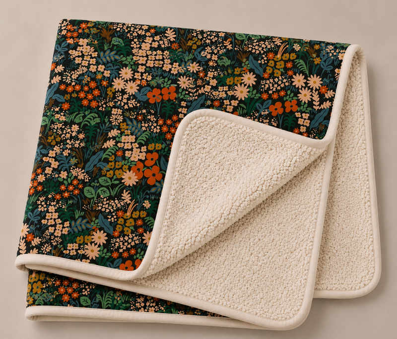 Load image into Gallery viewer, Couverture en Sherpa fleurs de fleurs - Pré-commande
