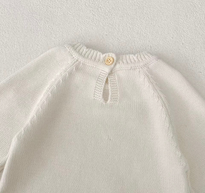 Chargez l'image dans la visionneuse de la galerie, Combinaison bébé en tricot doux à motifs fleuris – Kali
