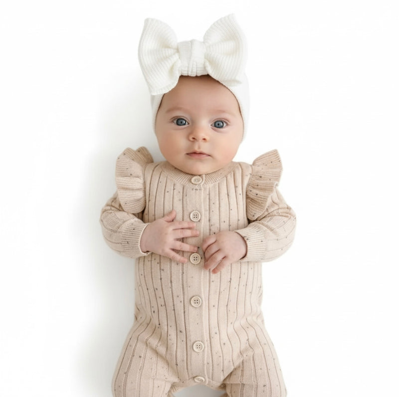 Load image into Gallery viewer, Barboteuse bébé manches longues motif moucheté – Kali - Boutique Kaki Lilas
