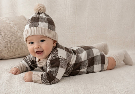 Combinaison bébé garçon carreaux manches longues – Kali