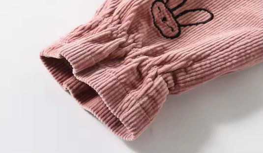 Pantalons pour filles en velours côtelé motif lapin – Kali