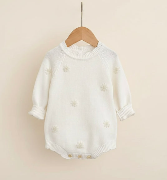Combinaison bébé en tricot doux à motifs fleuris – Kali
