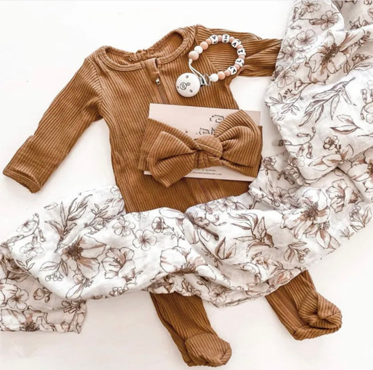 Barboteuse bébé manches longues coton doux – Kali