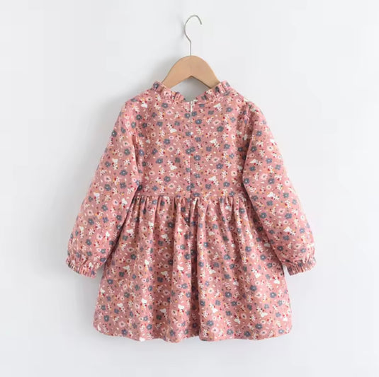 Robes fille fleuries d’automne deux couleurs – coton doux Kali -