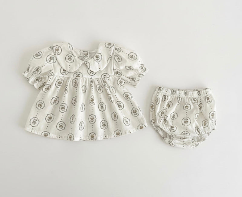 Chargez l'image dans la visionneuse de la galerie, Barboteuse bébé fille été à motifs ronds fleuris
