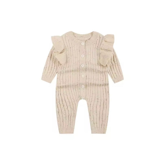 Barboteuse bébé en coton manches longues motif moucheté – Kali