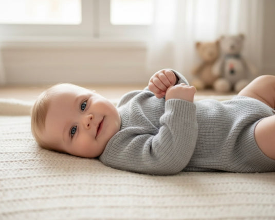 Barboteuse bébé garçon en tricot bio – Kaki Lilas - Boutique Kaki Lilas