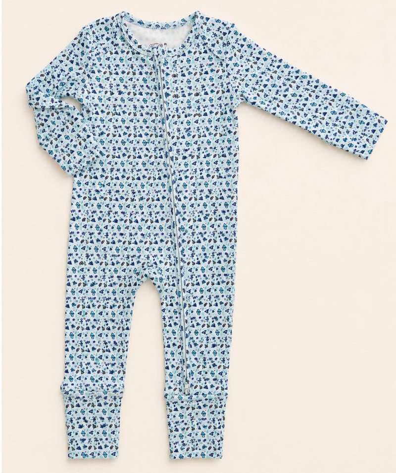 Load image into Gallery viewer, Organic cotton baby romper with butterfly dance pattern – Khaki Lilac
