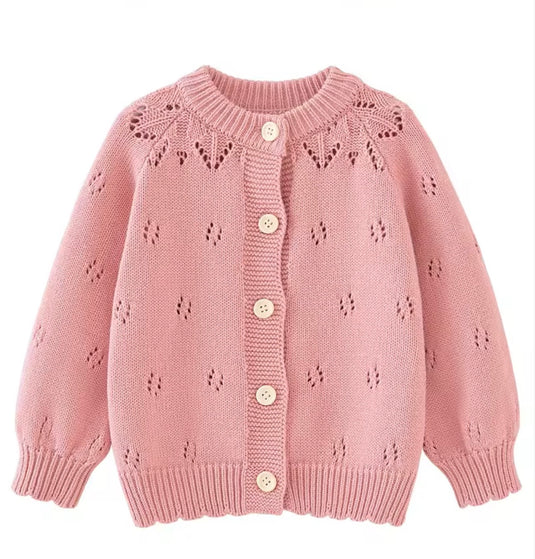 Cardigan bébé et fille ivoire & rose Vichy | Pré-commande