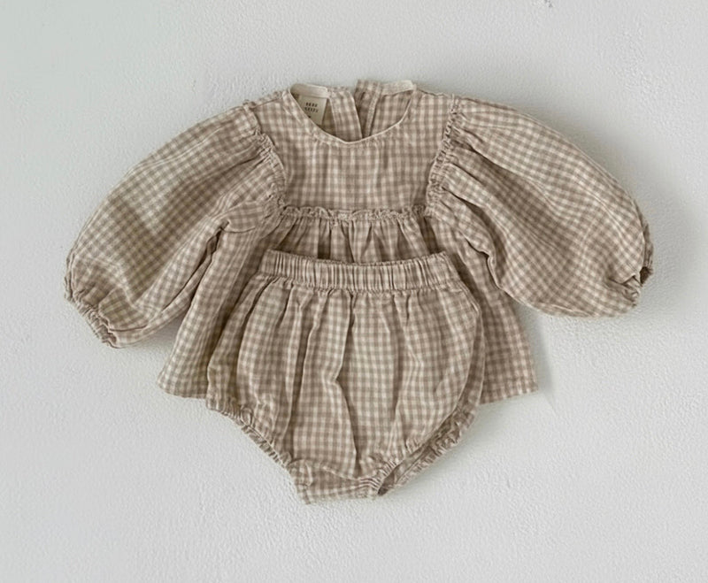 Chargez l'image dans la visionneuse de la galerie, Ensemble bébé fille à carreaux – Kali
