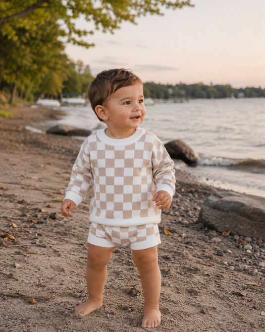 Ensemble garçon tricot à carreaux Kali
