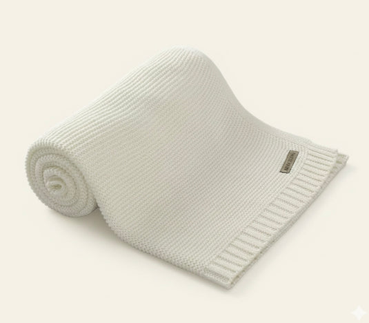 Couverture tricotée bébé en coton 100 % – Modèle Kali