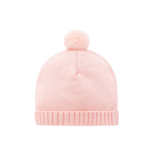 Barboteuse bébé fille en tricot rose de coton brodé motif floral – Kali