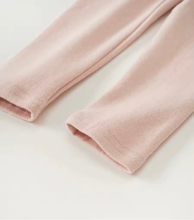 Chargez l&#39;image dans la visionneuse de la galerie, Leggings en coton doux pour filles – Kaki Lilas
