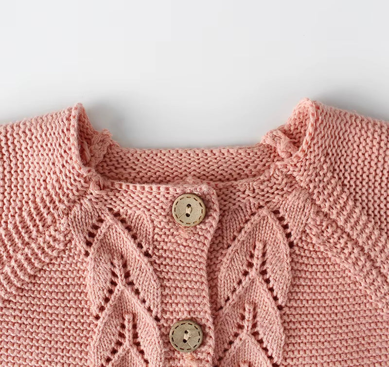 Load image into Gallery viewer, Baby cardigan in cotton knit – Blush Collection
