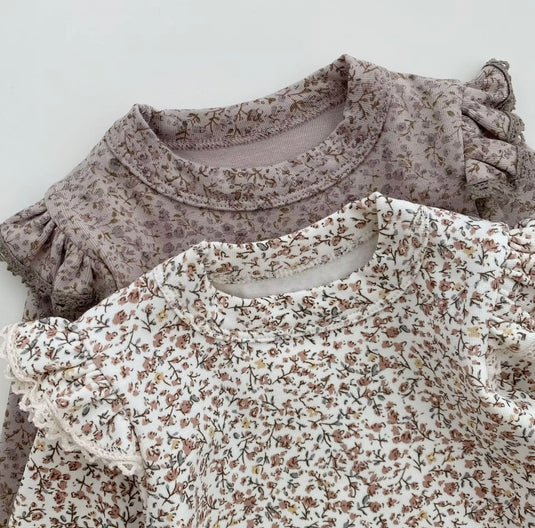 Ensemble bébé 3 pièces fleuri automne-hiver – Kali - Boutique Kaki Lilas