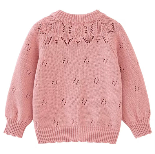 Cardigan bébé et fille ivoire & rose Vichy | Pré-commande