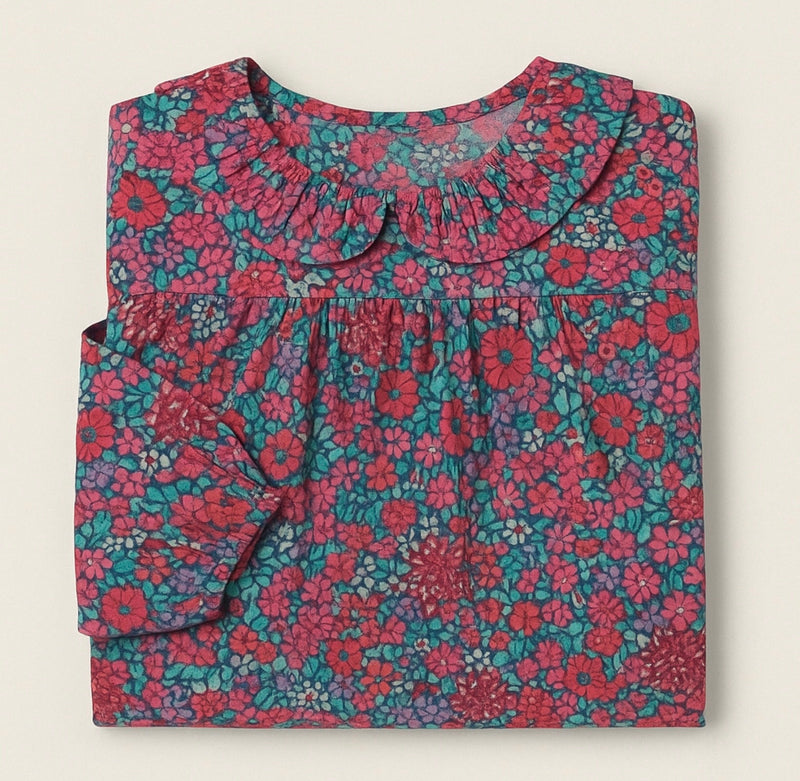 Chargez l&#39;image dans la visionneuse de la galerie, Robe en coton fleurs fuchsia – Kali
