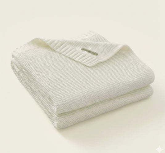 Couverture tricotée bébé en coton 100 % – Modèle Kali