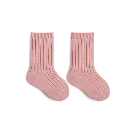 Chaussettes courtes enfant en coton doux – Kaki Lilas
