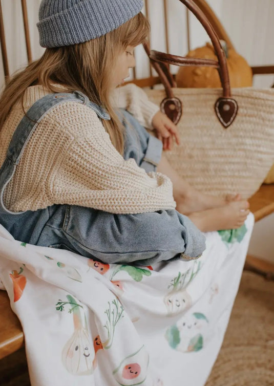Ma petite couverture imprimée- Au marché-Veille sur toi
