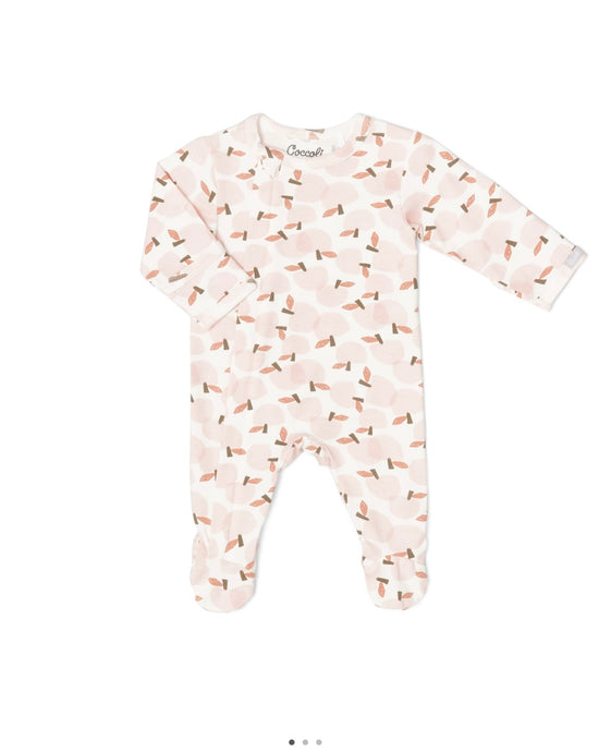 Pyjama bébé crème avec motifs de pommes roses Coccoli