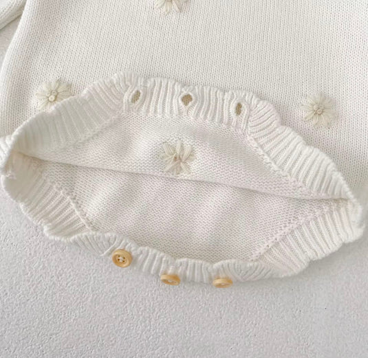 Combinaison bébé en tricot doux à motifs fleuris – Kali
