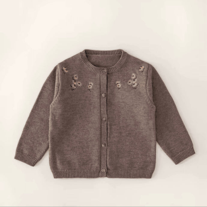 Cardigan bébé brodé en coton doux – Kali