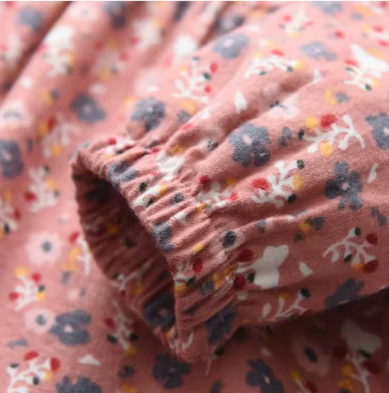 Chargez l&#39;image dans la visionneuse de la galerie, Robes fille d’automne en coton doux – Motifs fleuris élégants
