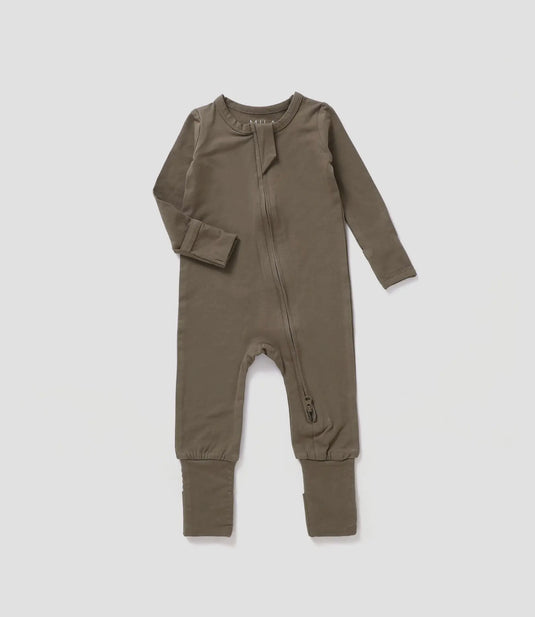 Combinaison zippée convertible Noyer coton bio