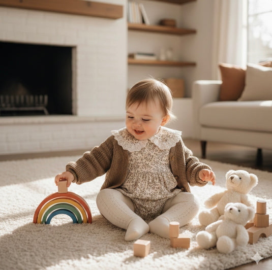 Cardigan bébé et fille vintage en tricot doux pour Kali