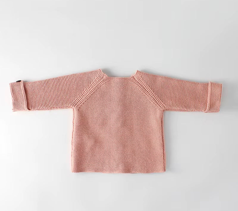 Load image into Gallery viewer, Baby cardigan in cotton knit – Blush Collection
