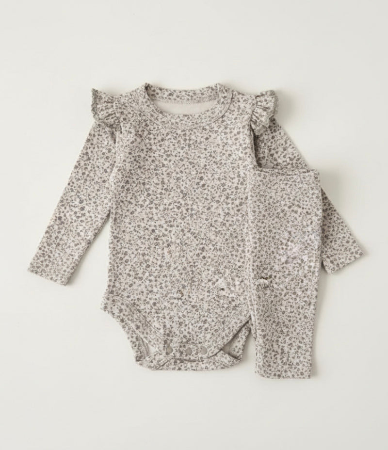 Chargez l'image dans la visionneuse de la galerie, Ensemble bébé 3 pièces fleuri automne-hiver – Kali
