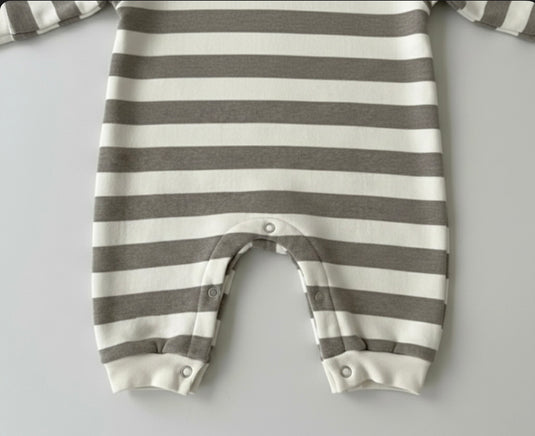 Combinaison garçon à rayures en coton