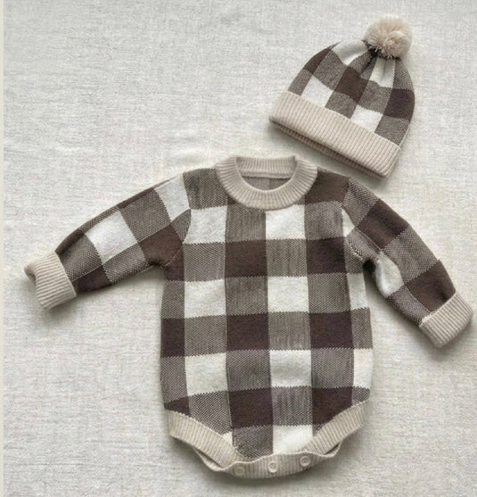 Combinaison bébé garçon carreaux manches longues – Kali