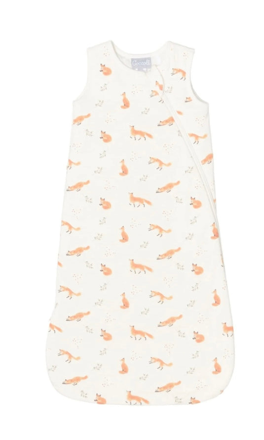 Sac de nuit en coton modal crème imprimé à motifs de renard 1.5 TOG Coccoli 9 Mois