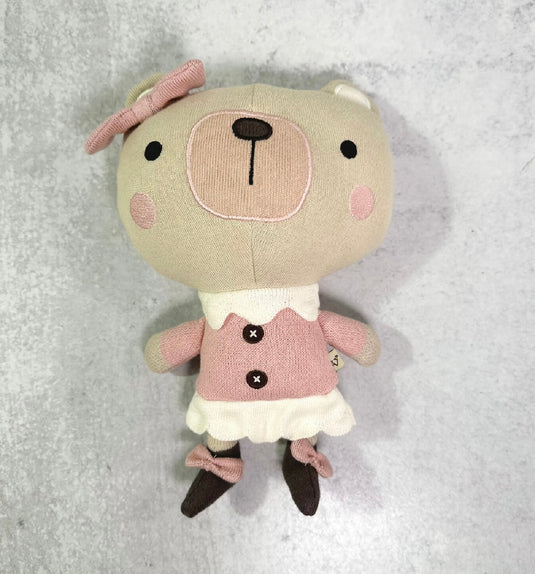 Peluche faite mains en coton bio Frankie bear et l’infirmière ours