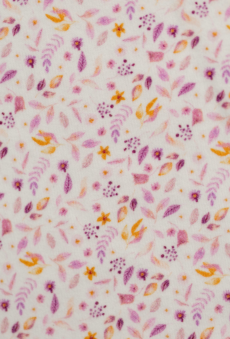 Load image into Gallery viewer, Organic cotton baby romper with lavender leaf pattern – Khaki Lilac
