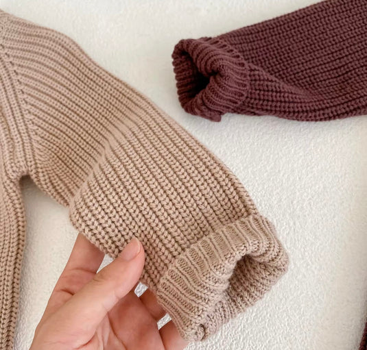 Combinaison bébé beige et marron en coton doux – taille 6-12 mois – Kali