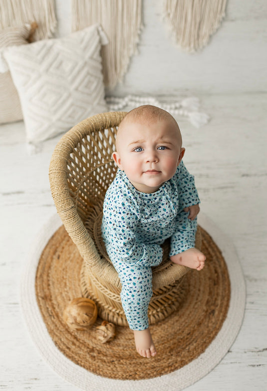 Barboteuse bébé coton bio motif danse des papillons – Kaki Lilas
